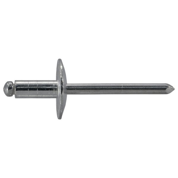 Midwest Fastener Blind Rivet, Large Flanged Head, 3/16 in Dia., 1/16 in L, Aluminum Body, 50 PK 53951